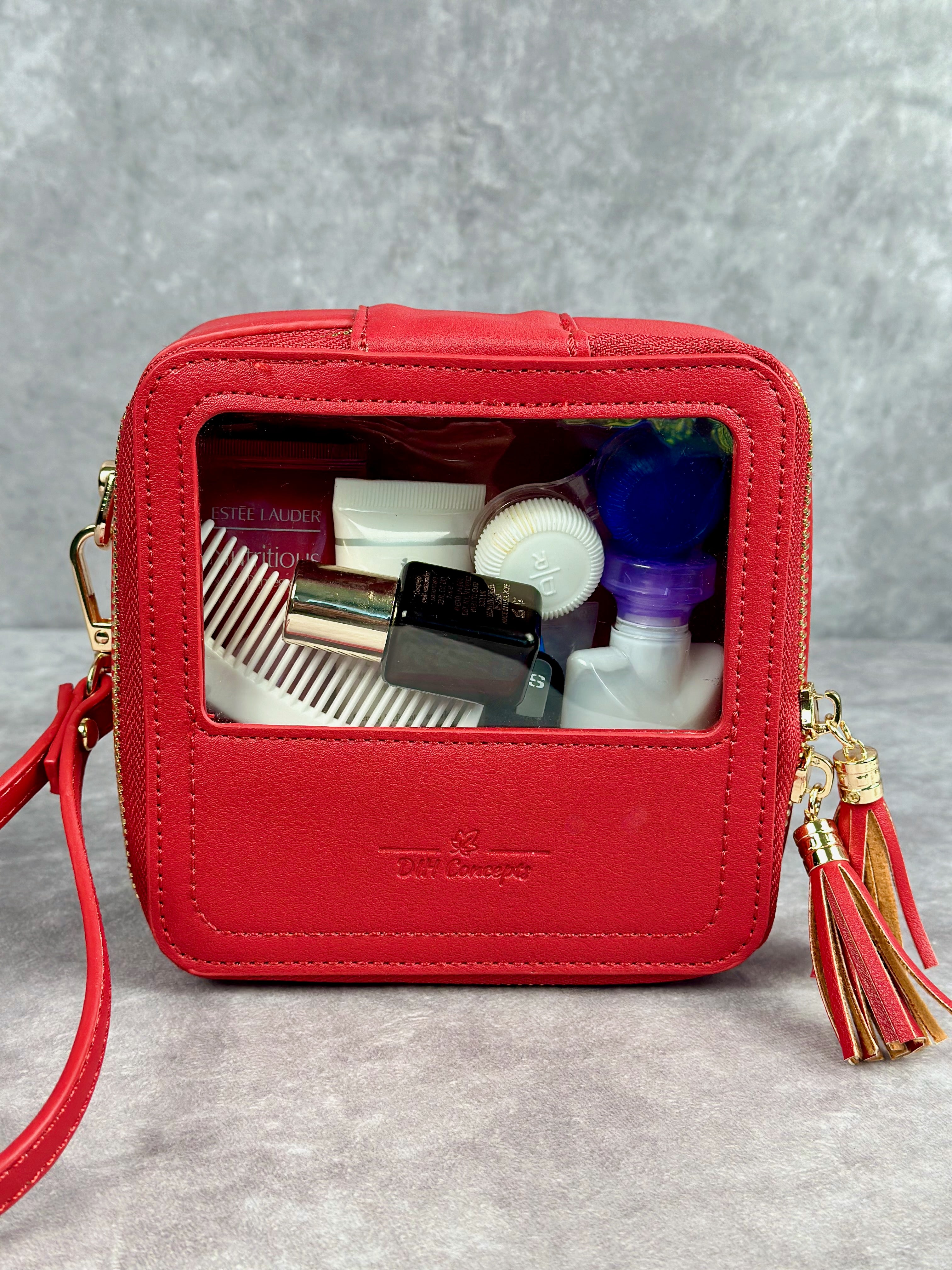 Red Wristlet Mini Case/Pouch | Compact Wristlet Organizer