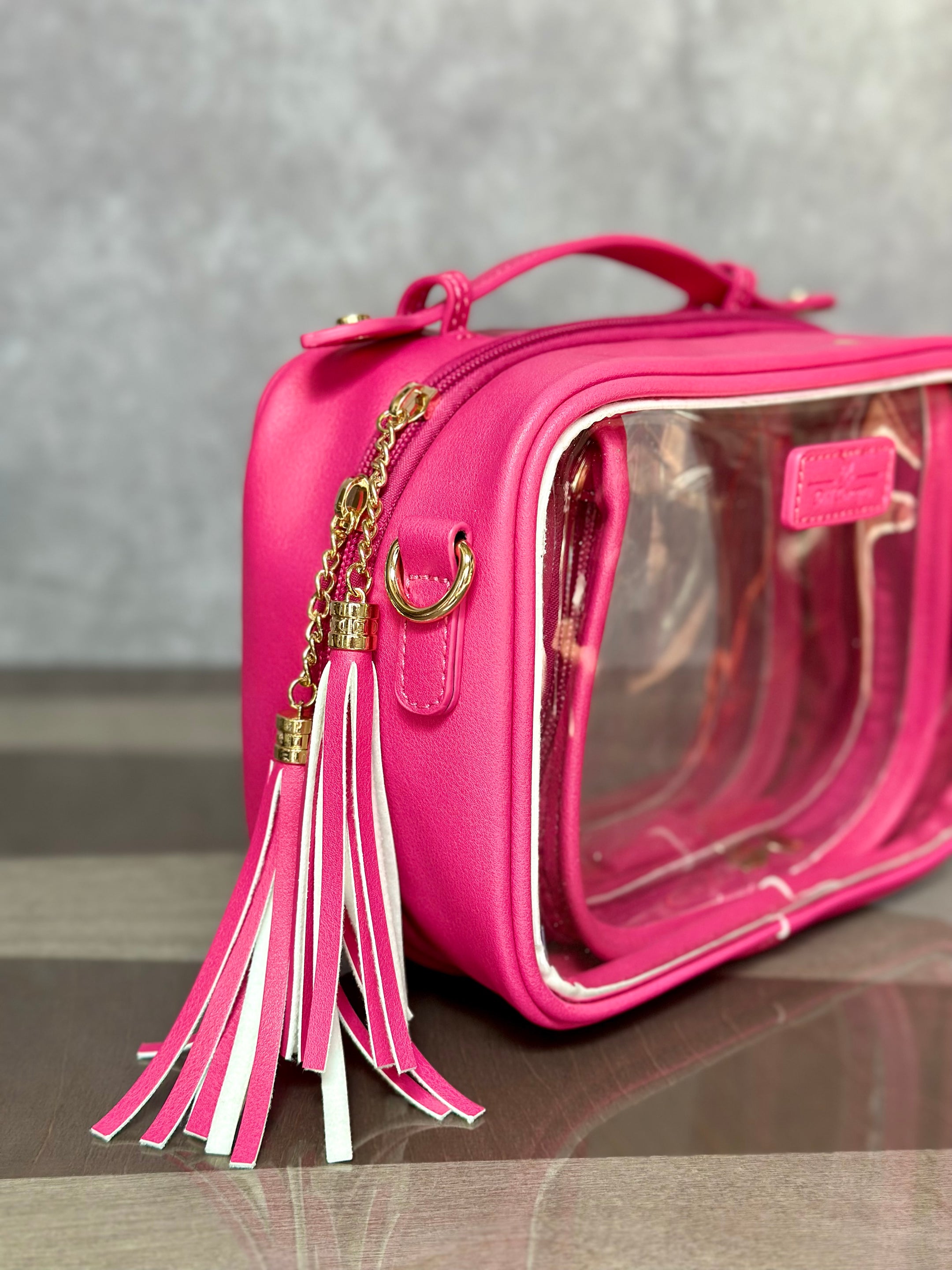 Pink Cosmetic Case | Pink Clear Cosmetic Bag Online - DIH Concepts