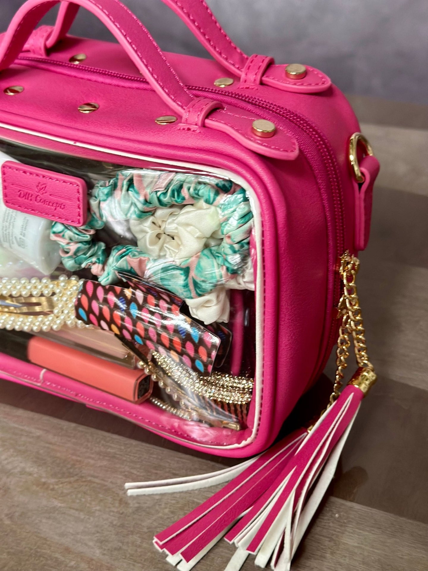 Pink Cosmetic Case | Pink Clear Cosmetic Bag Online - DIH Concepts