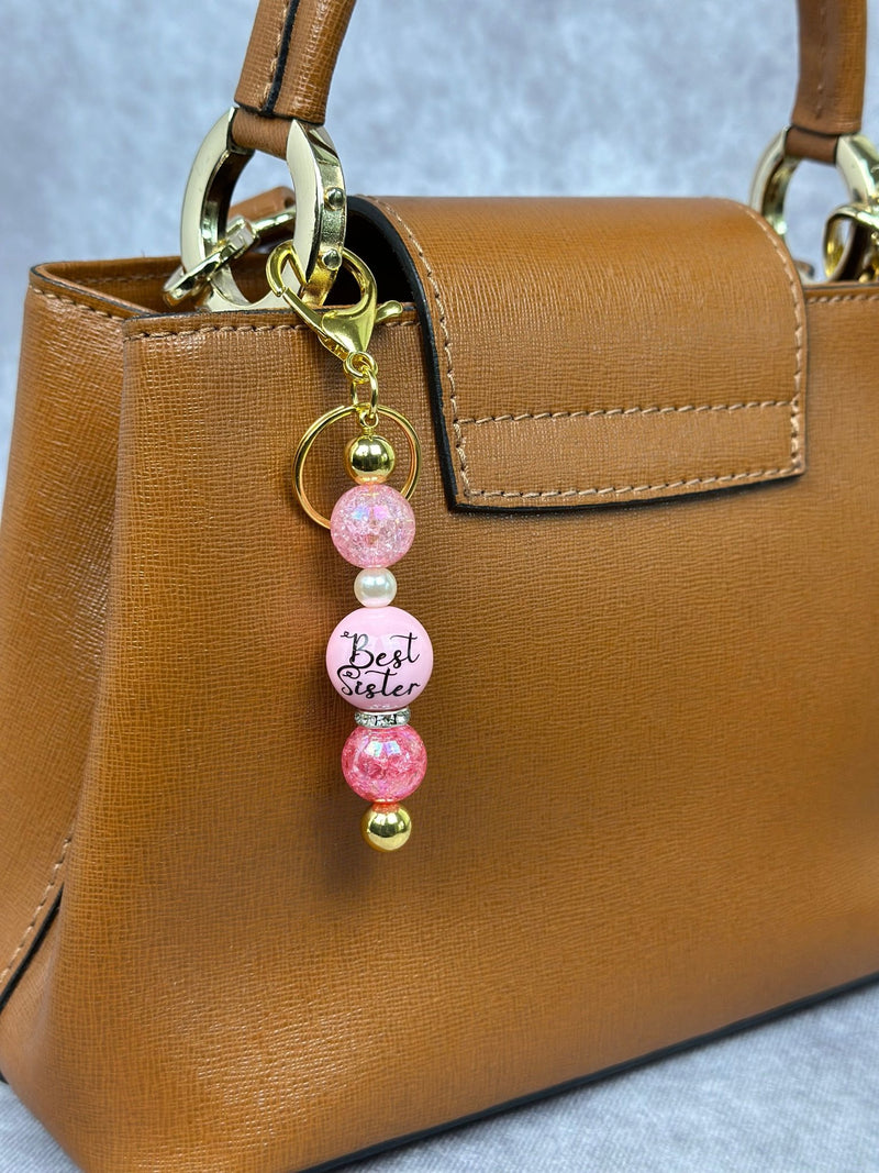 Best Sister Beaded Bar Keychain | Bag Charm