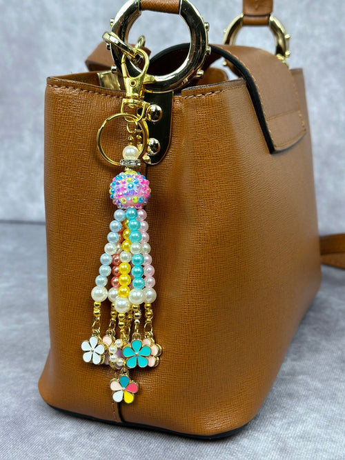 Handmade Floral Tassel Keychain | Bag Charm